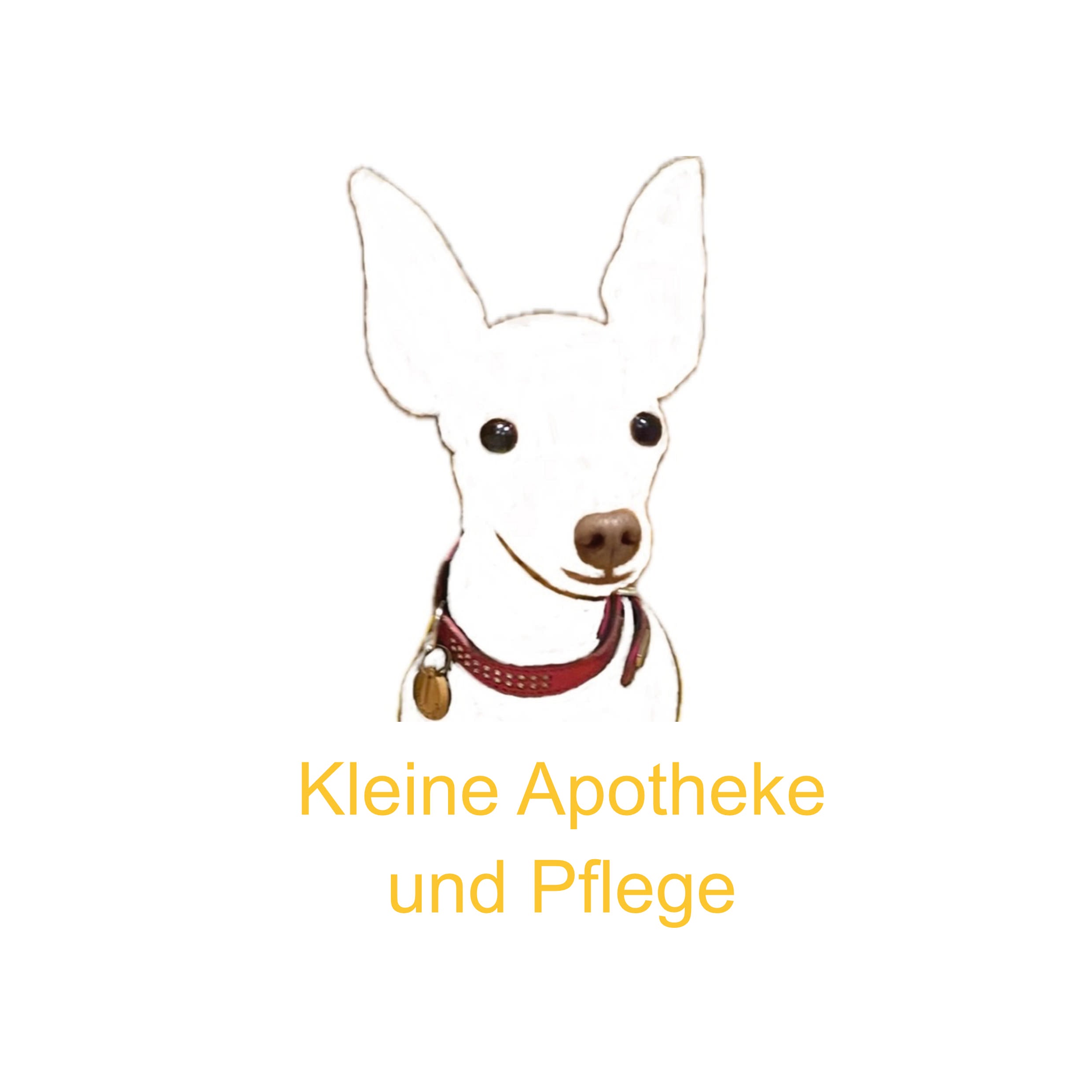 Strichzeichnung eines Hundes mit Schriftzug Kleine Apotheke und Pflege
