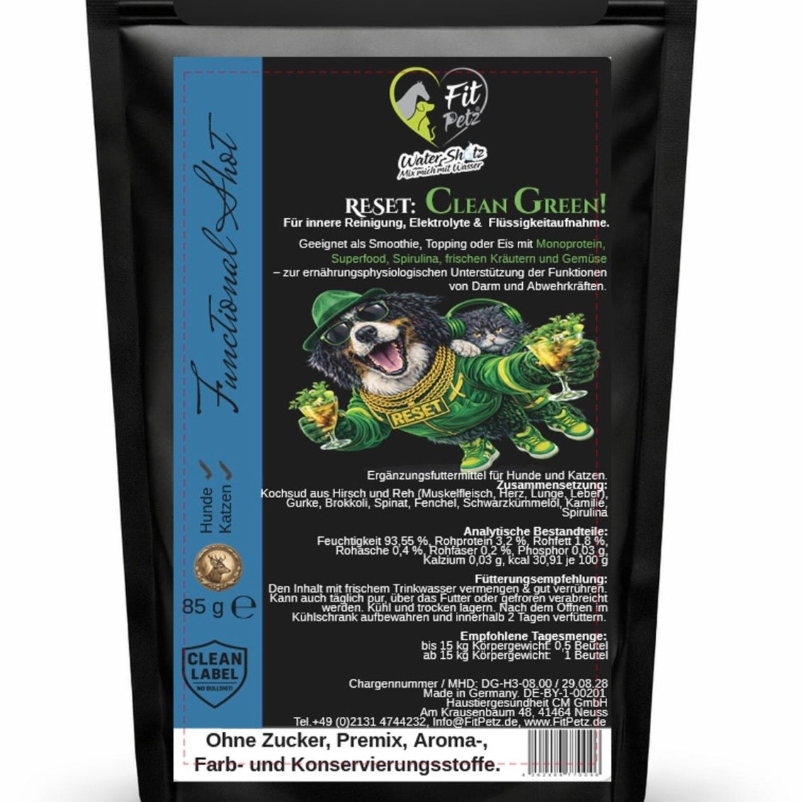 FitPetz Water Shotz Reset: Clean Green