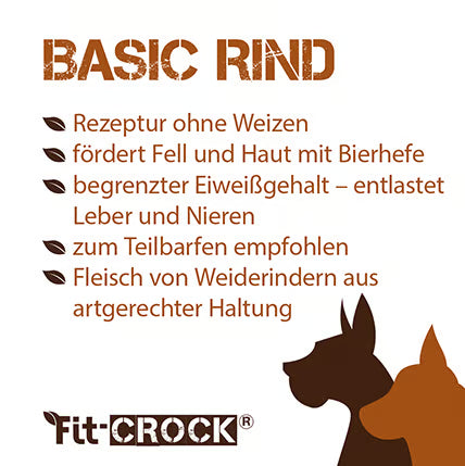 Schild mit den Vorteilen von Basic Rind
