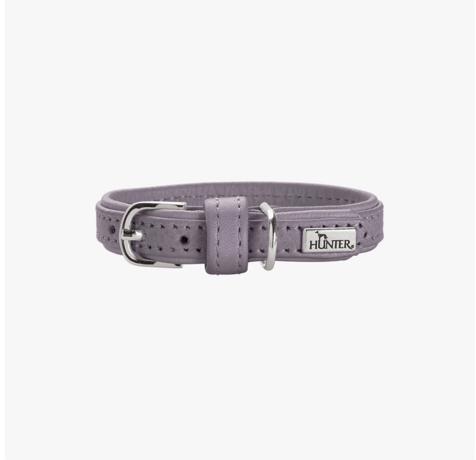 Hunter Halsband Soho Mini, schmales Lederhalsband mit hochwertiger Verarbeitung, ideal für kleine Hunde 