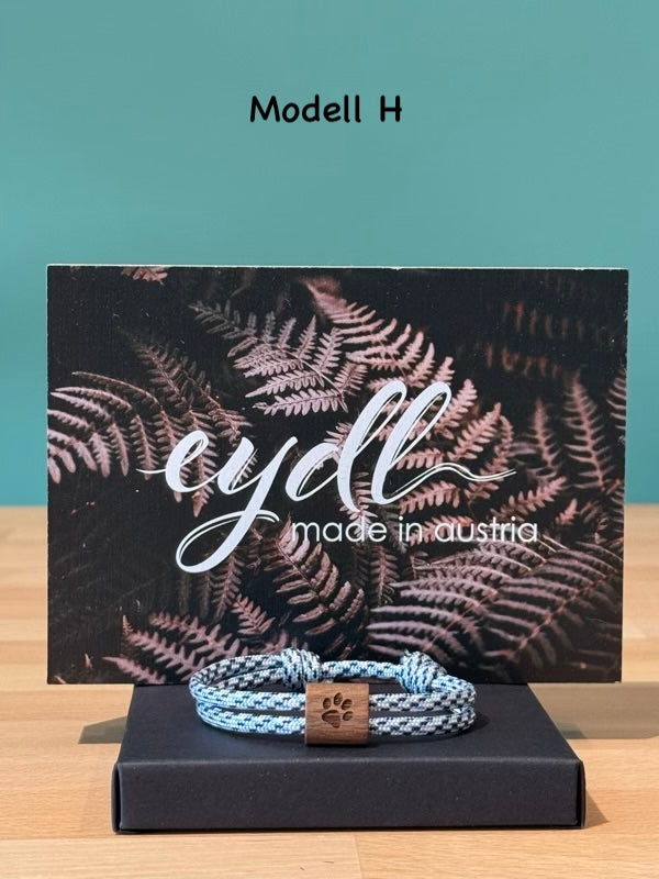 Schild Eydl und Hellblau - weißes - schwarzes Armband