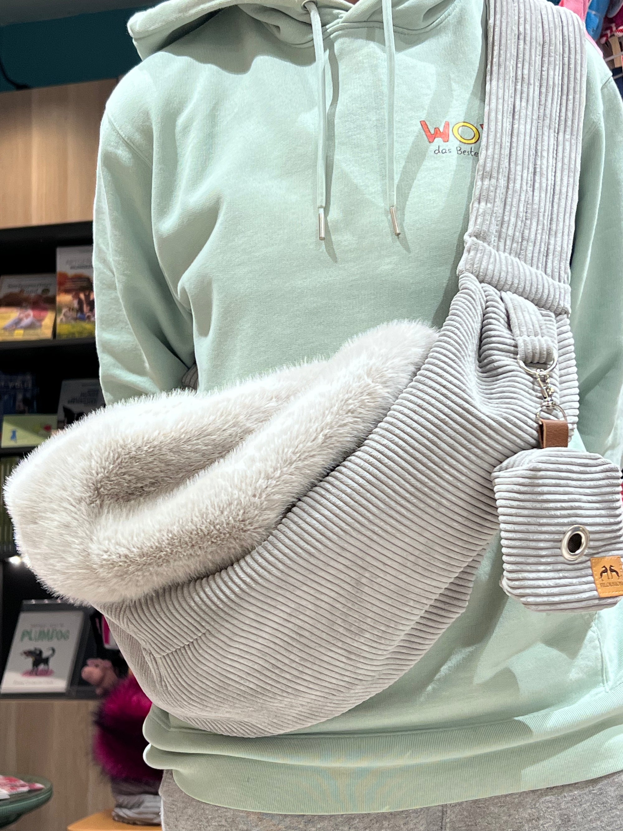 Filousion MiniCrossbag 2in1 Hundetasche in Grau 