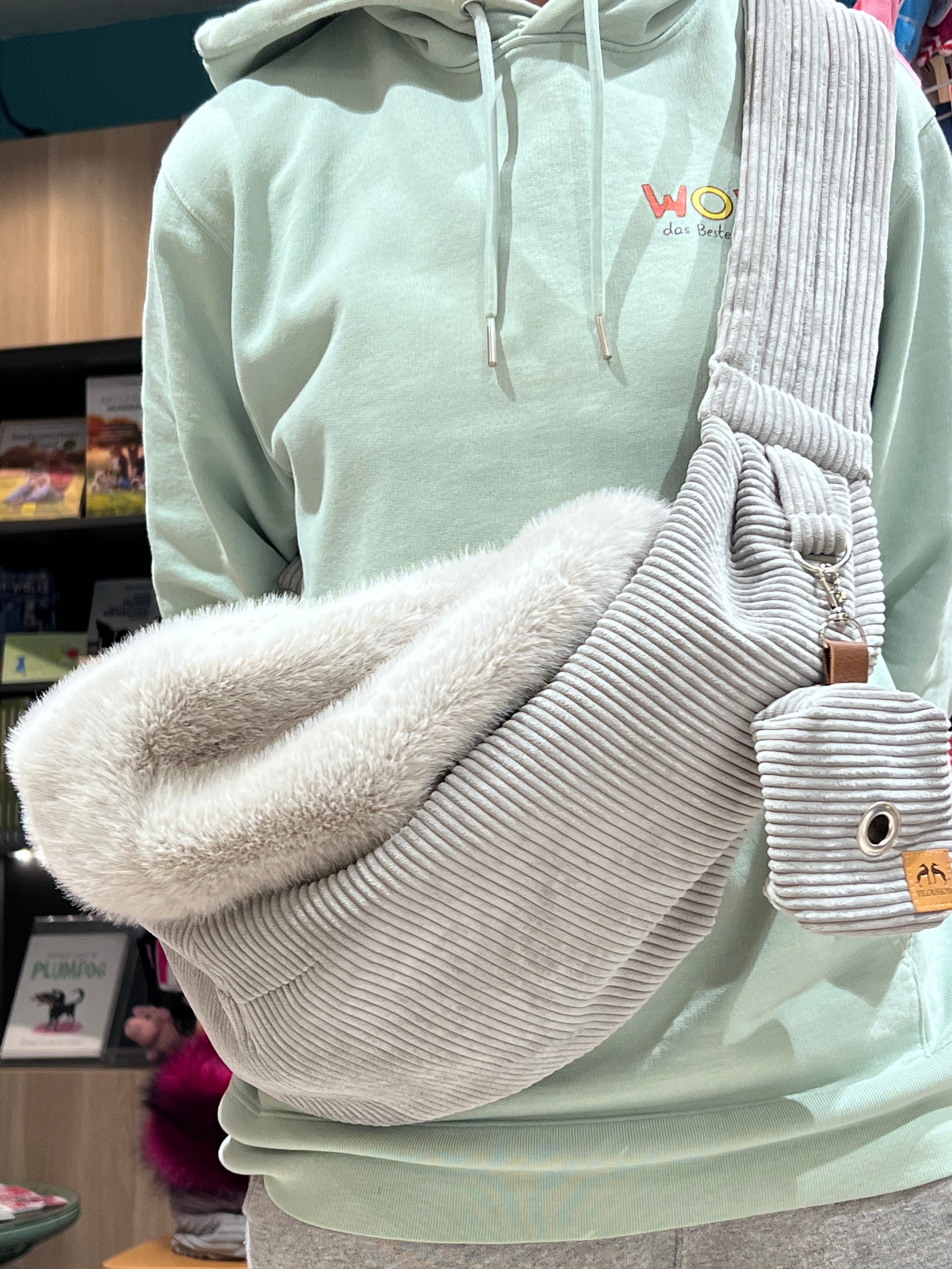 Filousion MiniCrossbag 2in1 Hundetasche in Grau 