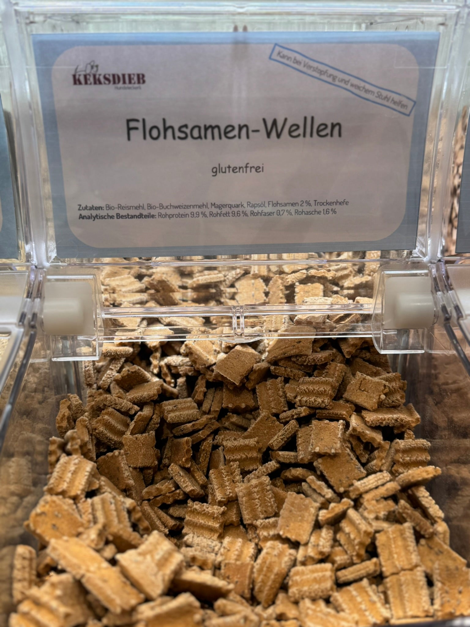 Flohsamen Wellen Hundeleckerlis  in Selbstbedienungsbox 
