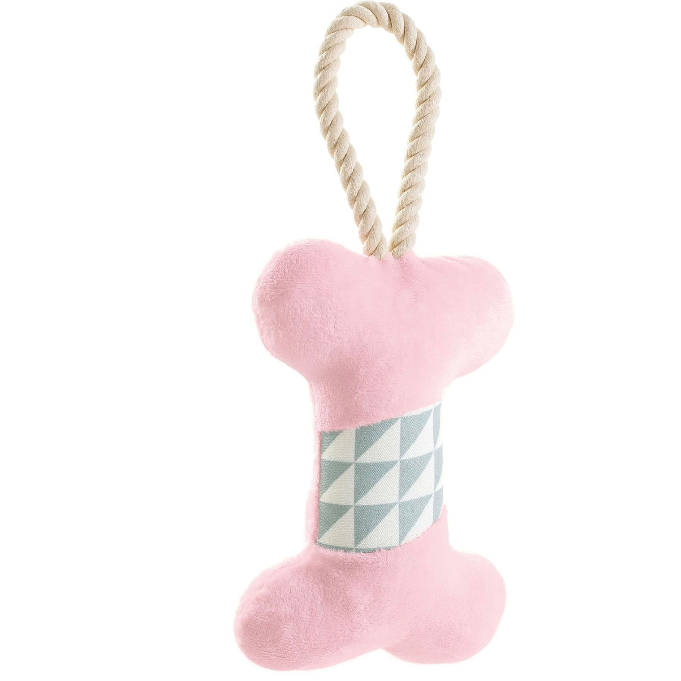 Hunter Salima Knochen aus Plüsch mit grau-weiß gemusterter Mitte