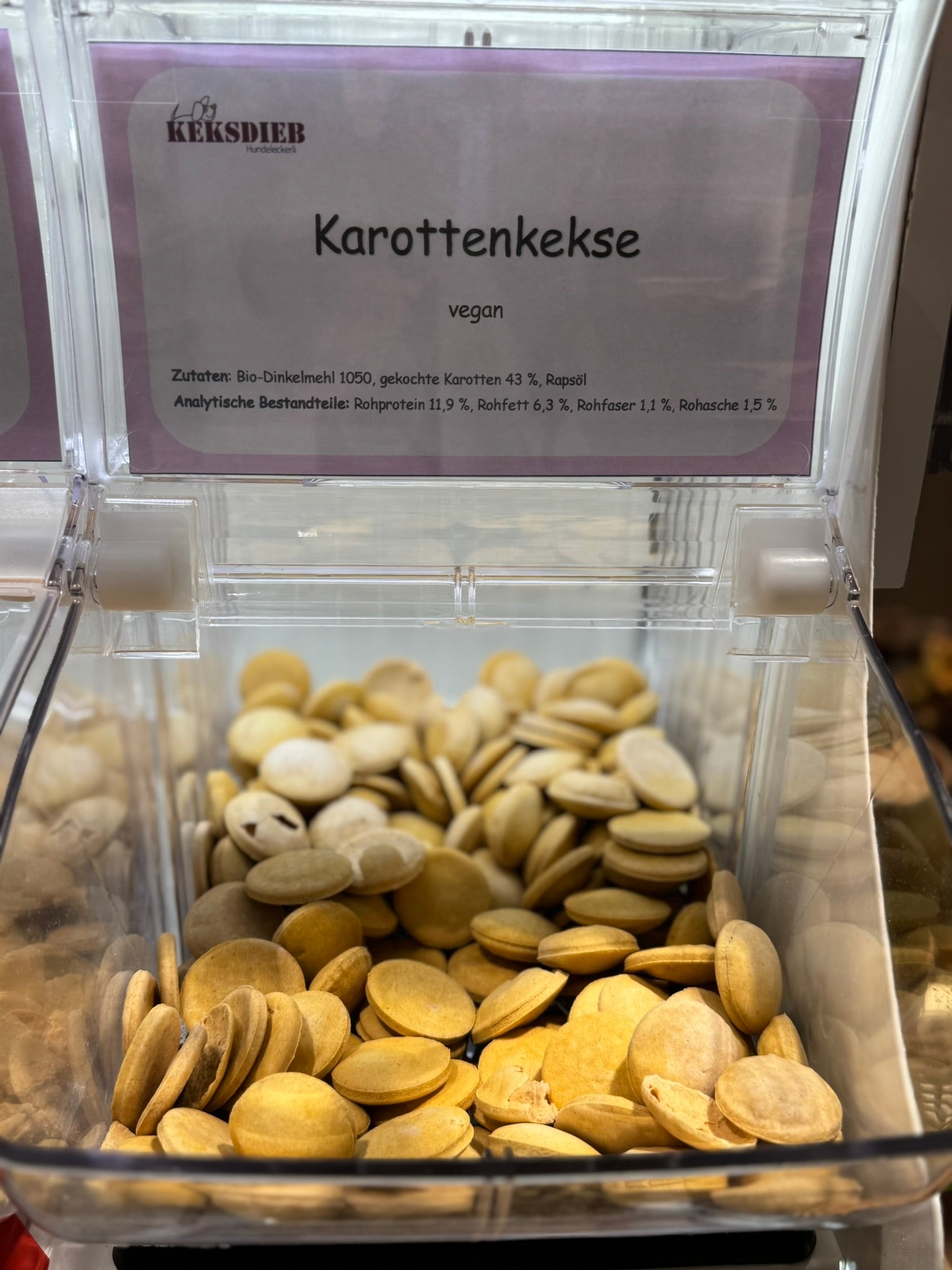 Karottenkekse Hundeleckerlis  Selbstbedienungsbox 