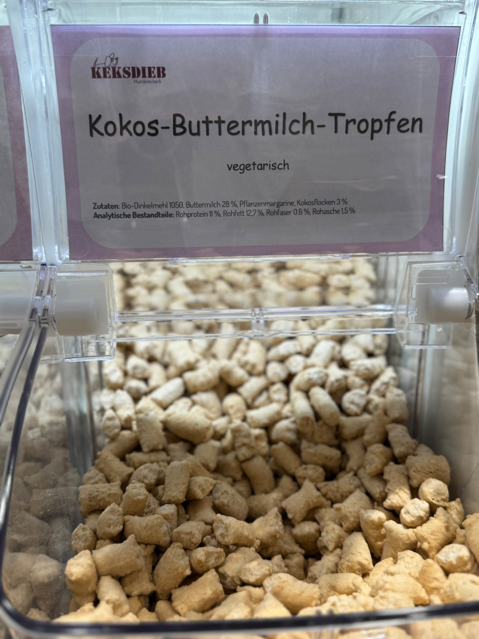 Kokos-Buttermilch-Tropfen Hundeleckerlis  in Selbstbedienungsbox 