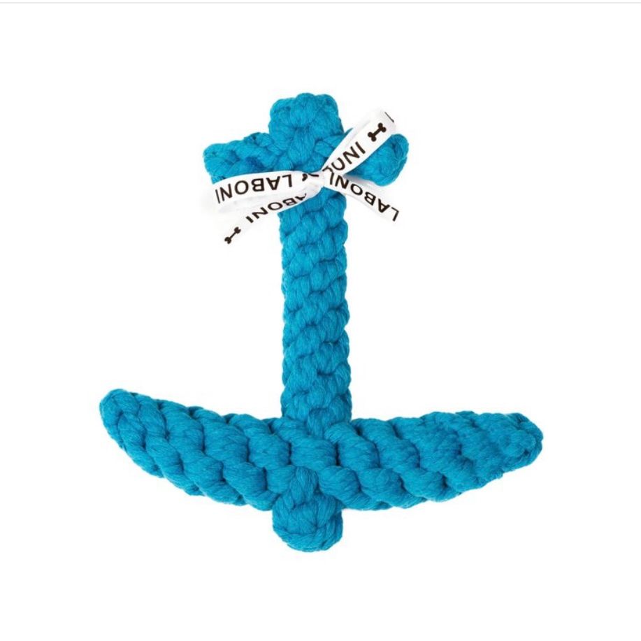 LABONI Angela Anker – handgefertigtes Tau-Hundespielzeug aus robuster Baumwolle, ideal zum Kauen, Zerren und Apportieren