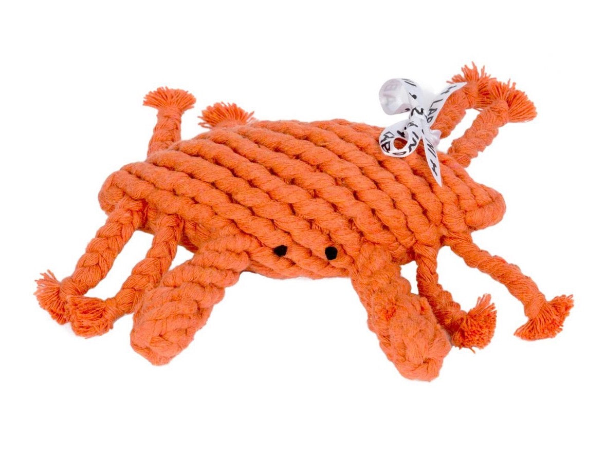 Ein Hundespielzeug Krabbe aus Baumwolle 