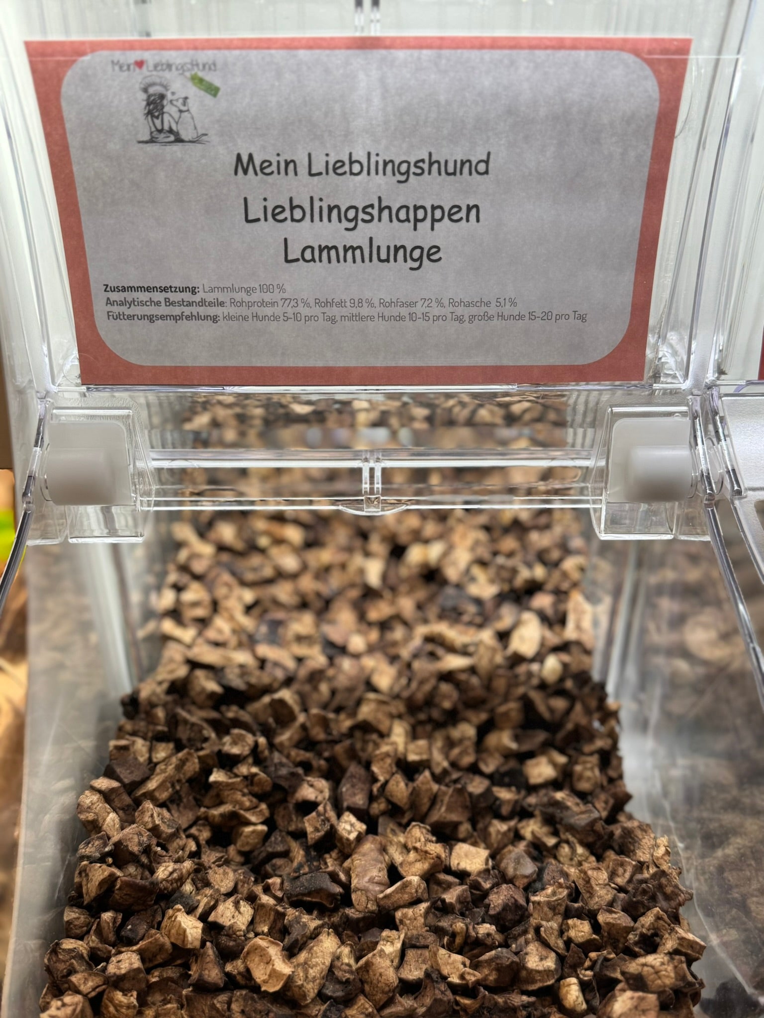 Lieblingshappen Lammlunge Hundeleckerlis  in Selbstbedienungsbox 
