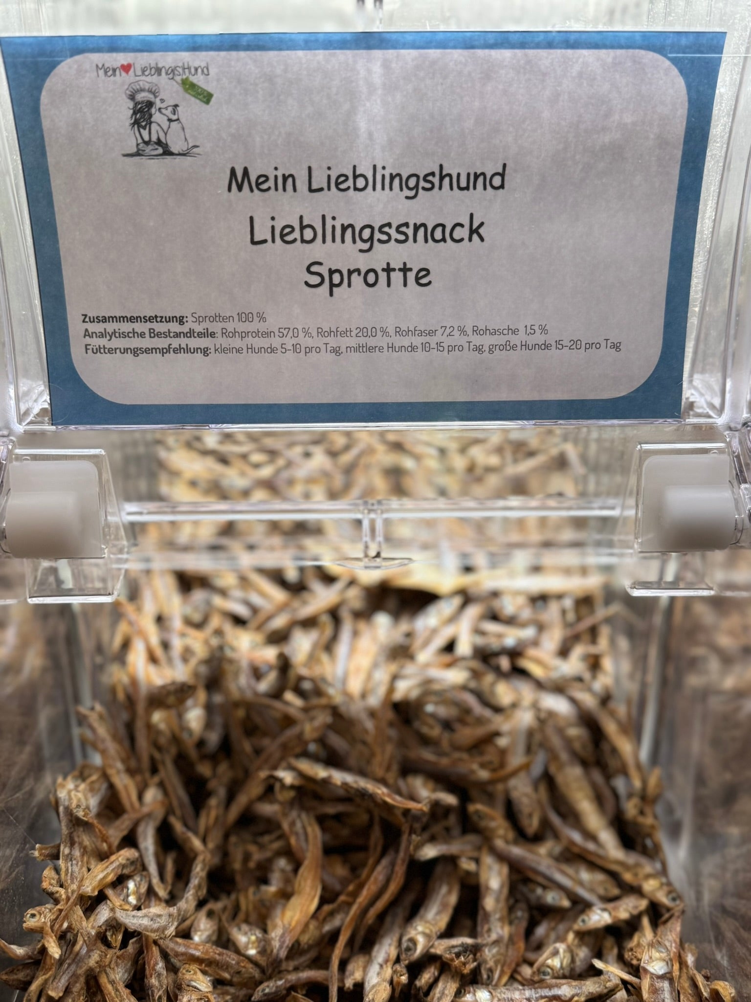 Lieblingssnack Sprotte Hundeleckerlis  in Selbstbedienungsbox 