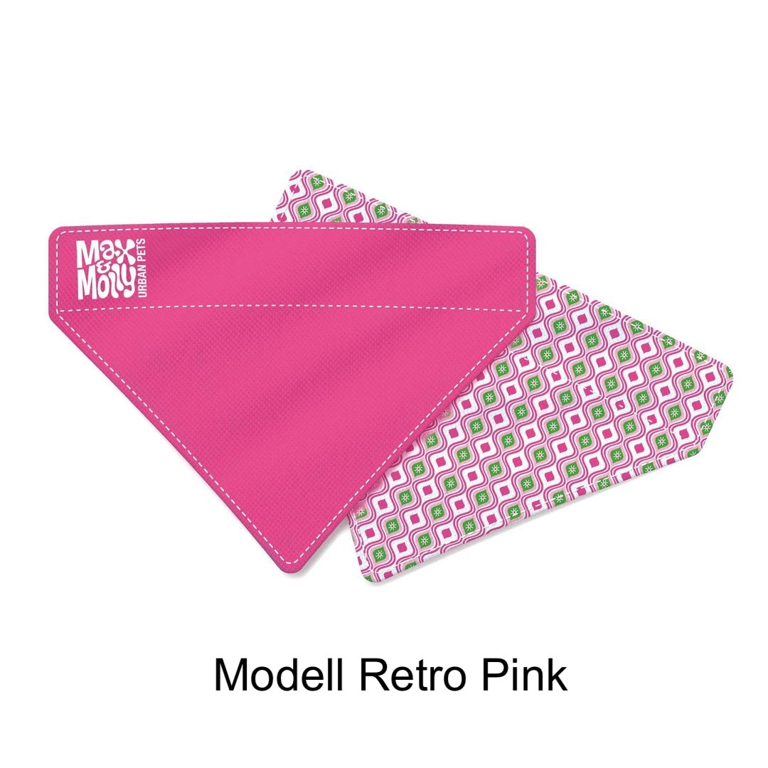 Max & Molly Hundebandana Retro Pink in kräftigem Pink mit Retro-Muster
Wende-Halstuch für Hunde in Pinkgrünem Retro-Design von Max & Molly
