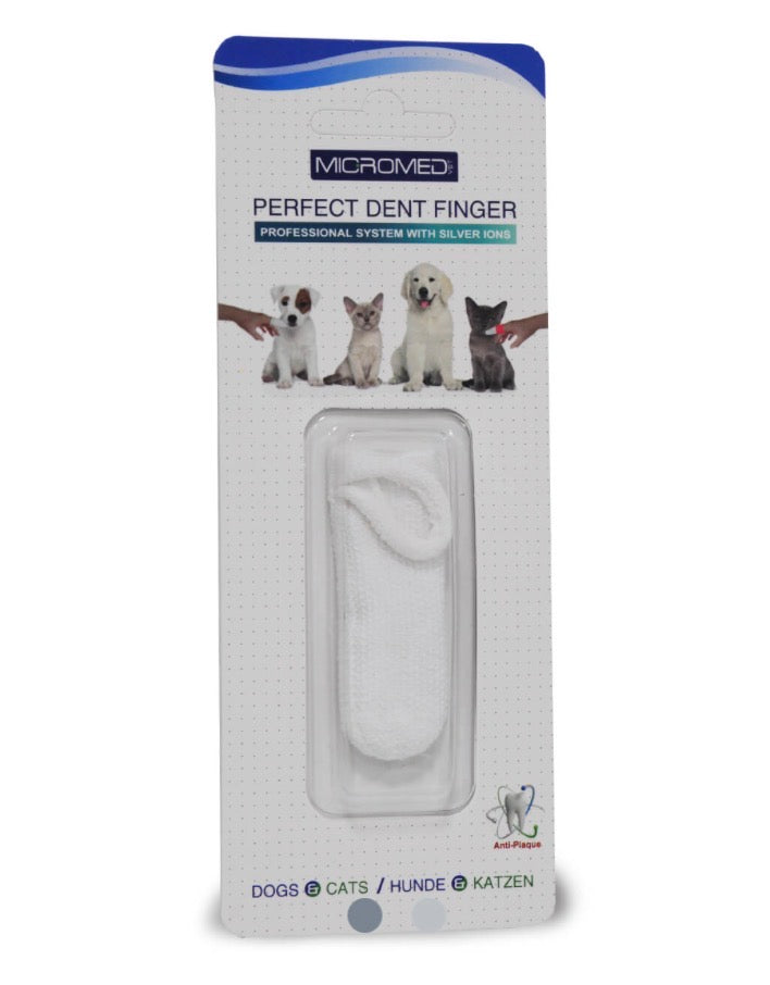 Eine Verpackung mit einem Fingerling in weiß für Hunde und Katzen 