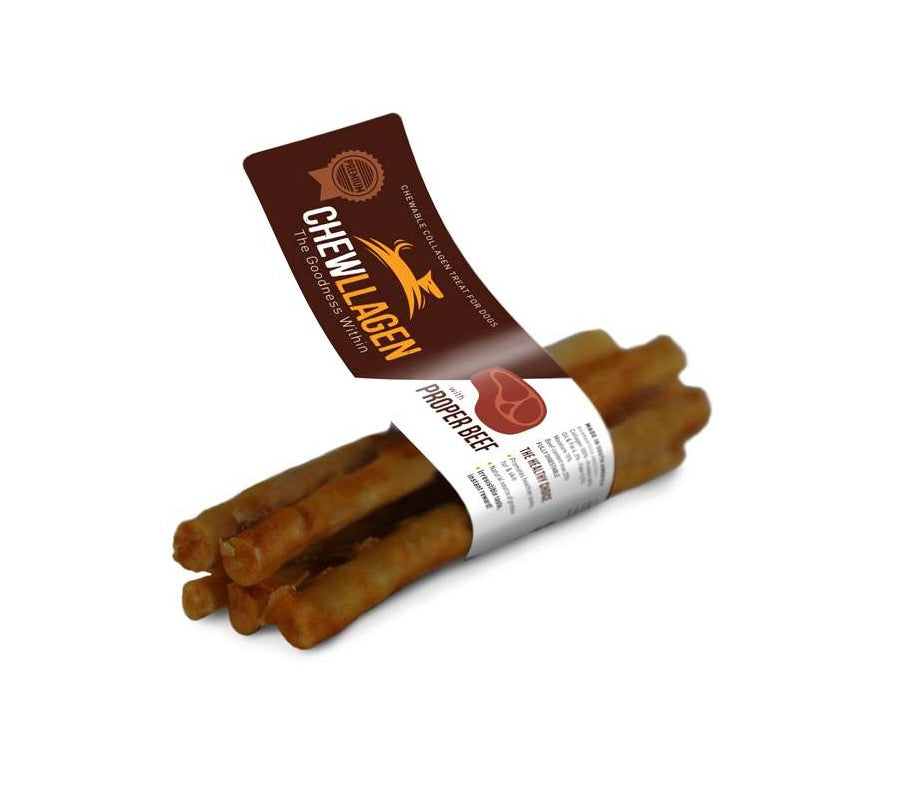ChewLagen Mini Rolls Beef – proteinreiche Kaurollen für Hunde aus Rind zur Zahnpflege und langem Kauspaß
