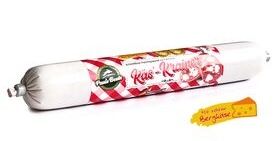 Pauls Beute Käse-Kreiner für Hunde in weiß-roter Wurstverpackung, herzhafter Snack mit Bergkäse für Hunde.