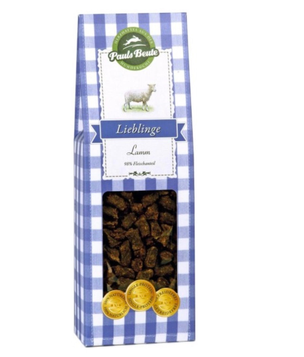 Hundesnacks aus Lammfleisch von der Firma Pauls Beute 