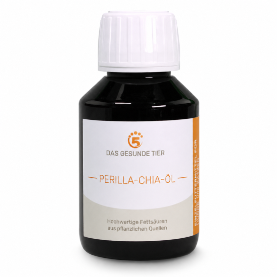 Flasche mit Perilla Chia Öl für Hunde