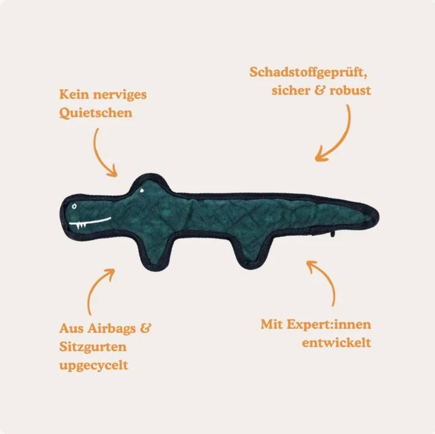 Hundespielzeug Krokodil aus Airbag Material 