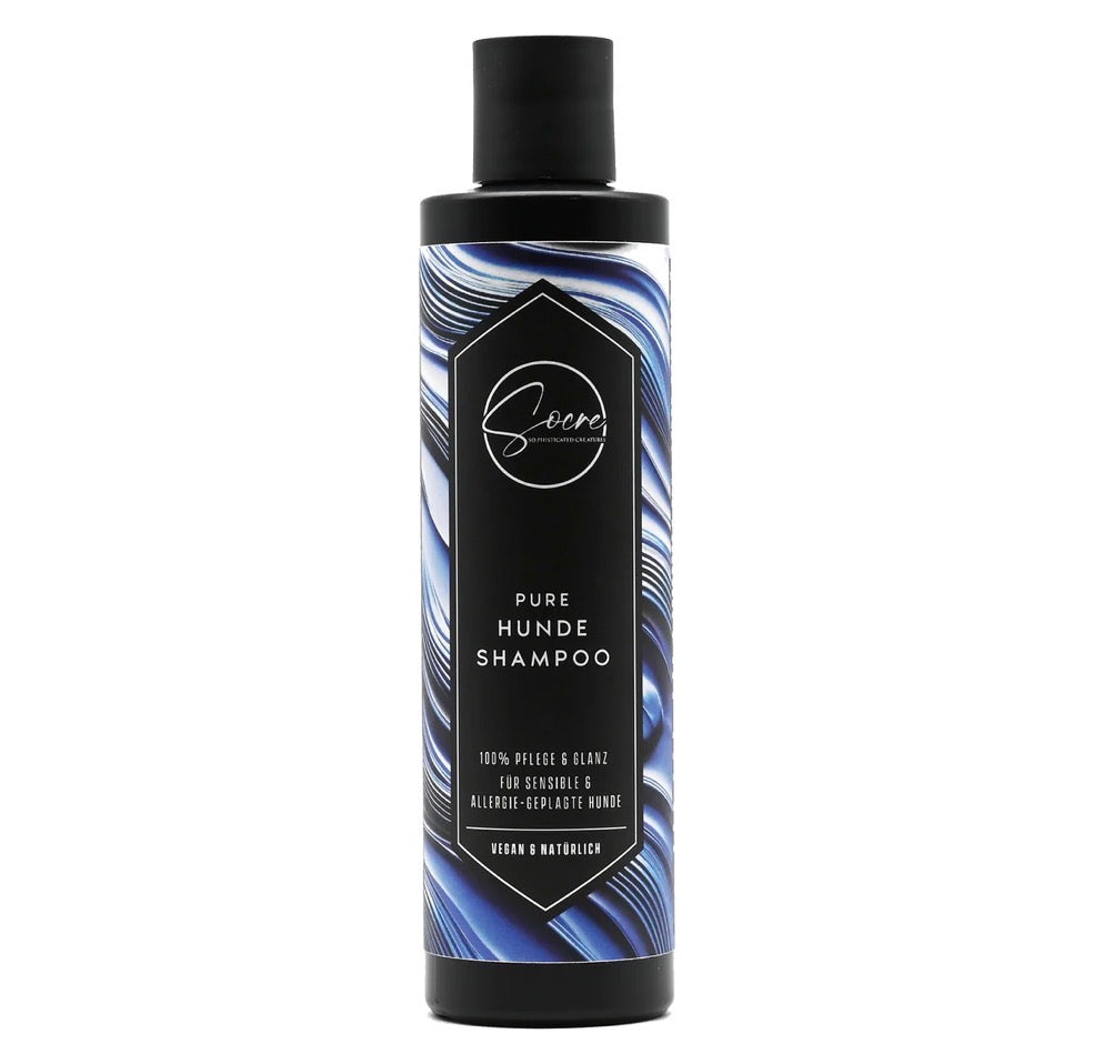 Eine Shampoo Flasche für Hunde 