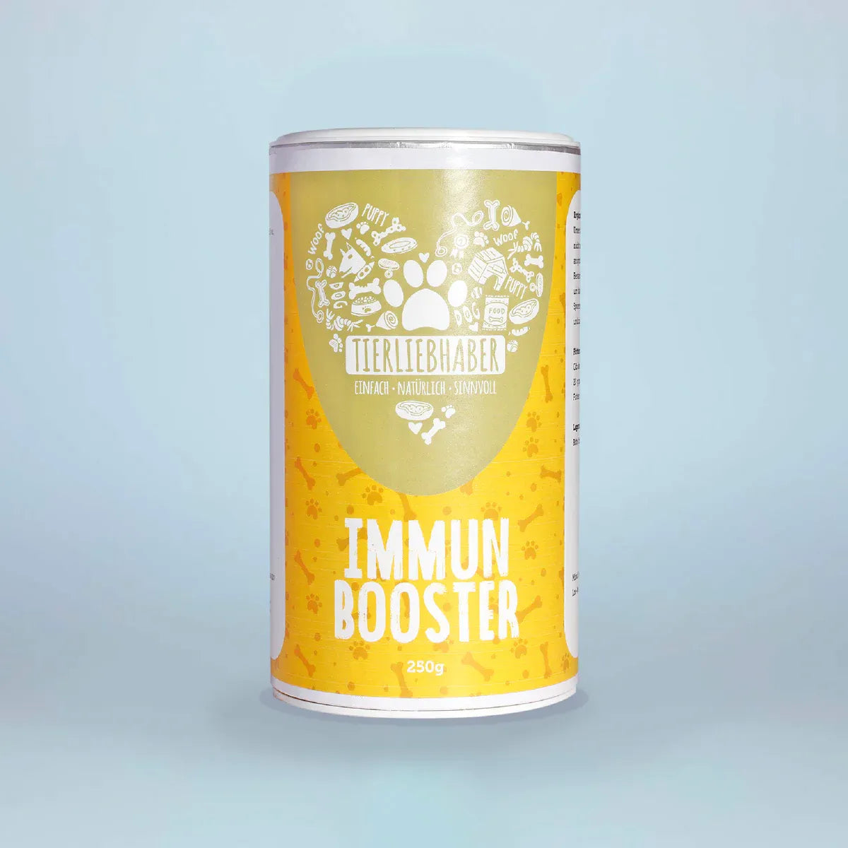 Tierliebhaber Immun Booster für Hunde in gelber Dose, funktionales Ergänzungsfuttermittel zur Unterstützung des Immunsystems, 250 g