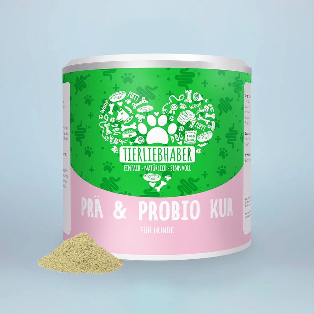Tierliebhaber Prä- & Probiotik Kur für Hunde in Dose, Ergänzungsfuttermittel zur Unterstützung von Darmflora und Verdauung
