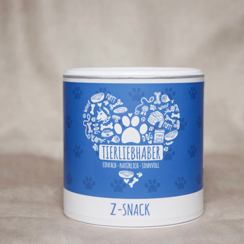 Tierliebhaber Z-Snack für Hunde zur Unterstützung der Hautbarriere, funktionaler Hundesnack mit Insektenprotein, Kokos und Schwarzkümmel, 350 g Dose