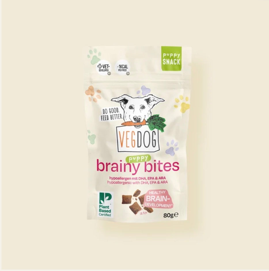 Vegane Hundeleckerlies von der Firma Vegdog 