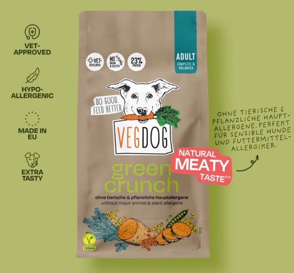 Veganes Trockenfutter für Hunde von der Firma Vegdog 