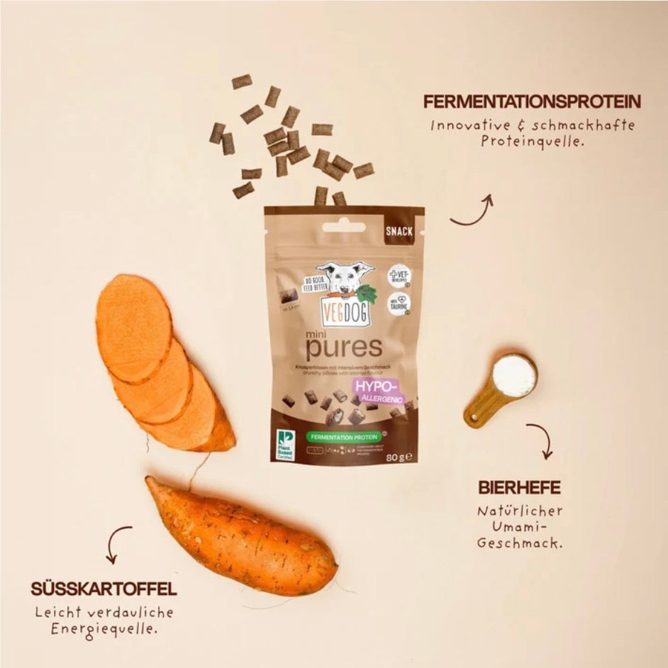 Ein Bild mit den Zutaten von den vegetarischen Hundeleckerlies 