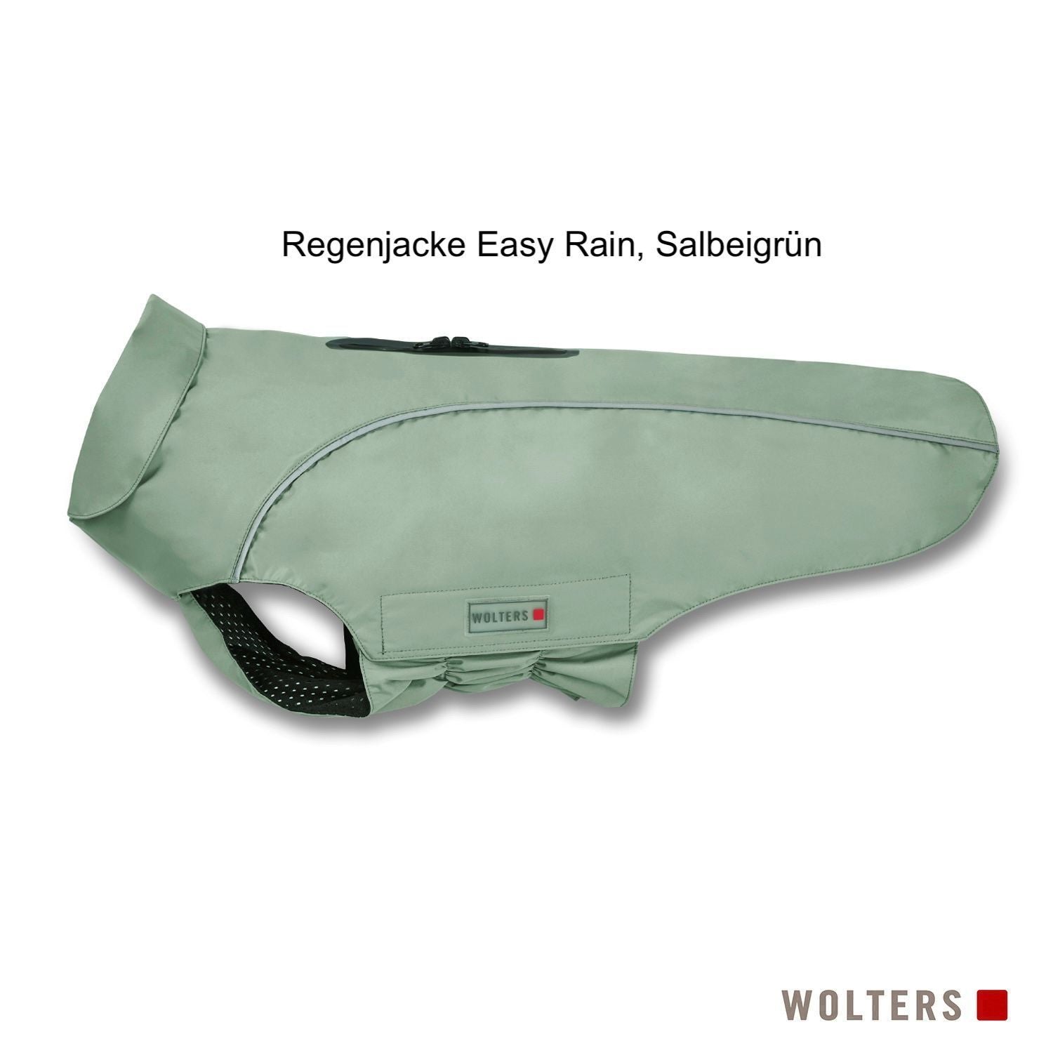 Wolters Regenjacke Easy Rain in Salbeigrün – leichte wasserabweisende Hunderegenjacke mit Geschirraussparung für Spaziergänge bei Regenwetter