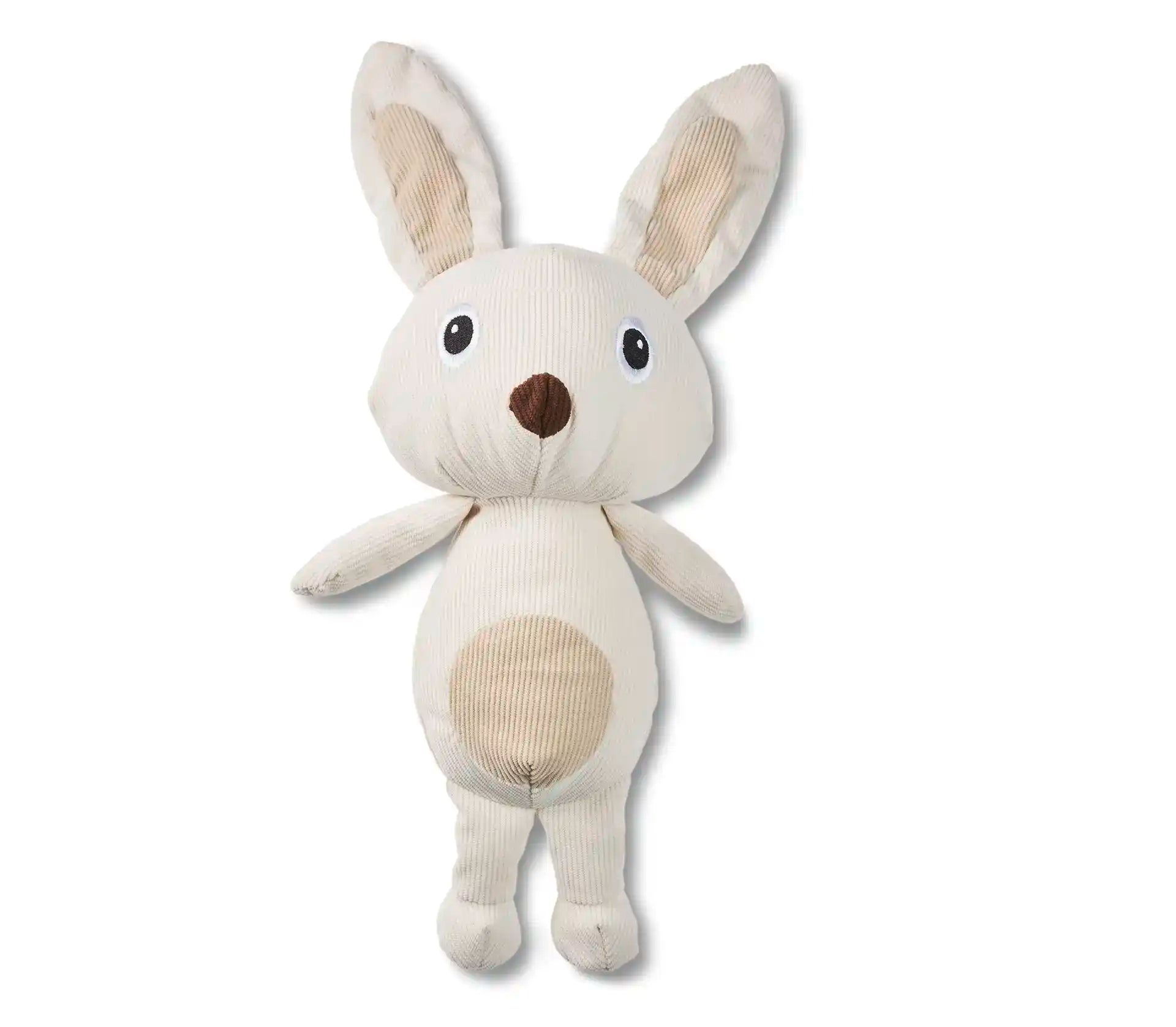 Wolters Hase Hermine Junior – nachhaltiges Plüsch-Hundespielzeug aus recyceltem Polyester im Cord Design, ohne Quietsche, für kleine Hunde und Welpen