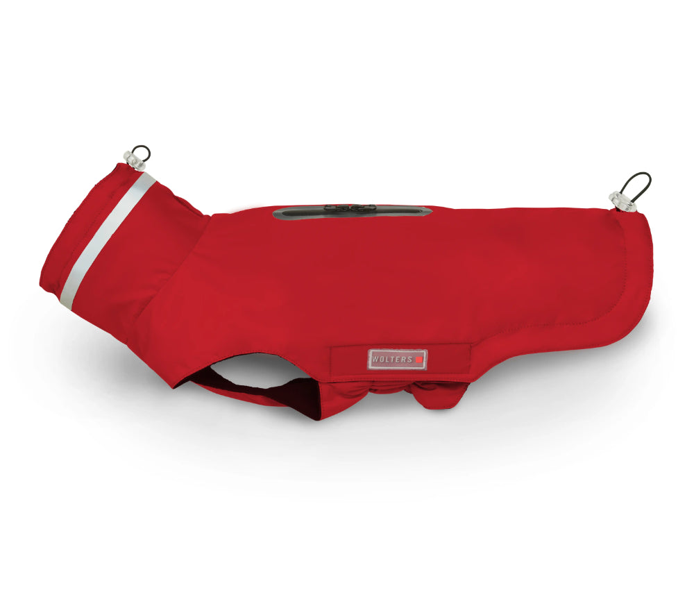 Wolters Outdoorjacke Modern Classic in Rot – wasserabweisende Hundejacke mit reflektierenden Elementen und Geschirraussparung für Outdoor-Aktivitäten