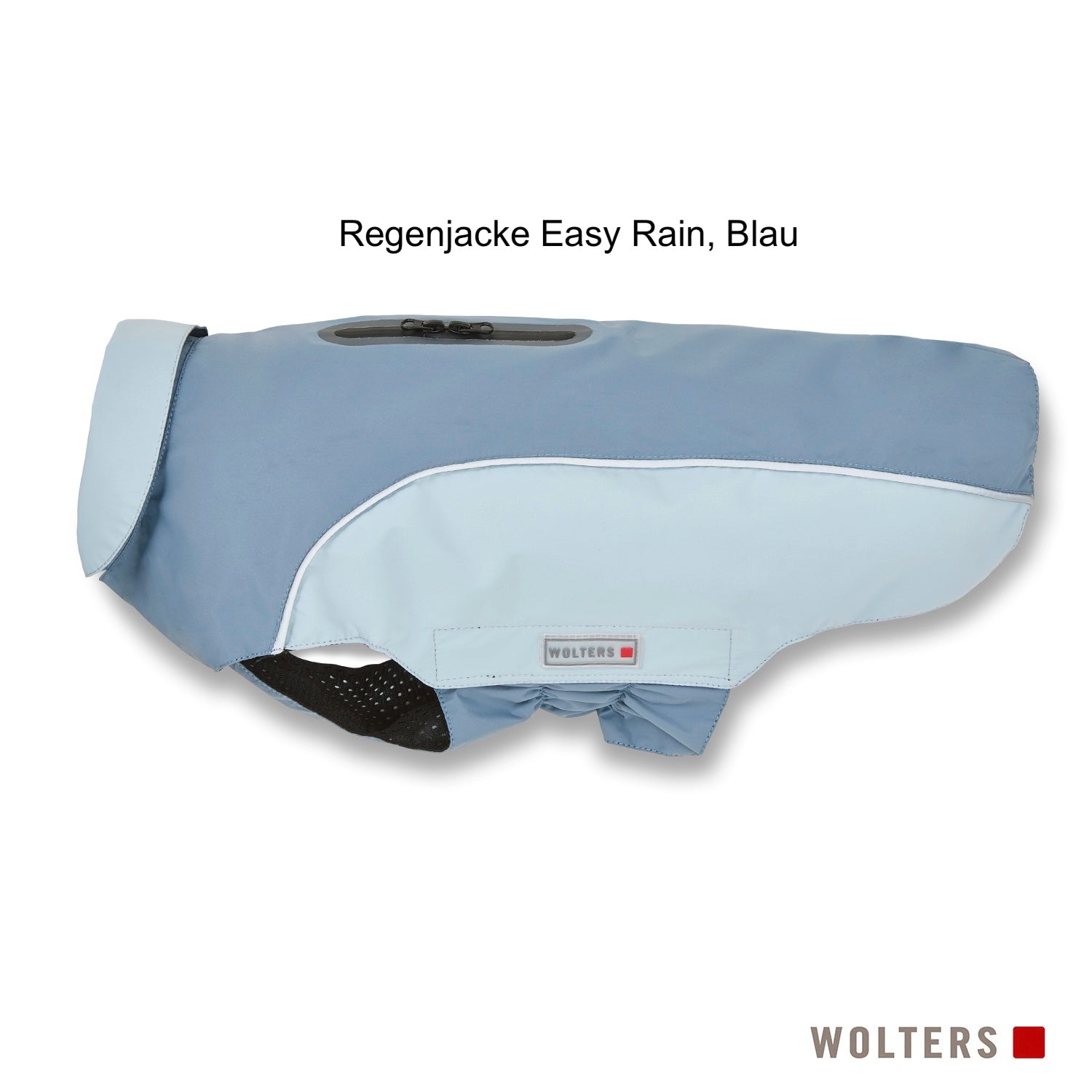 Wolters Regenjacke Easy Rain in Blau – leichte wasserabweisende Hunderegenjacke mit Geschirraussparung für Spaziergänge bei Regenwetter