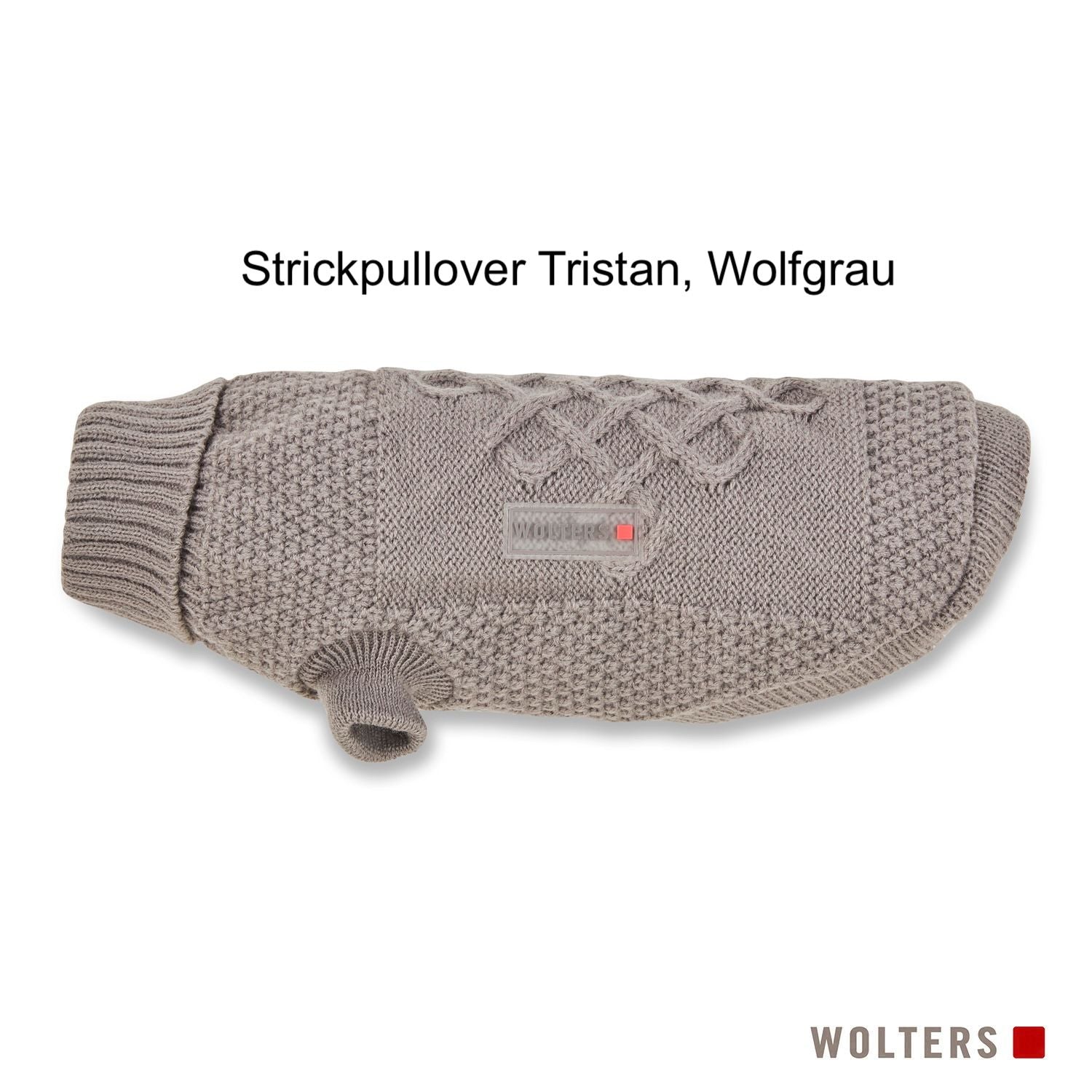 Wolters Strickpullover Tristan in Wolfgrau – gestrickter Hundepullover mit Strukturmuster für kühle Herbst- und Wintertage