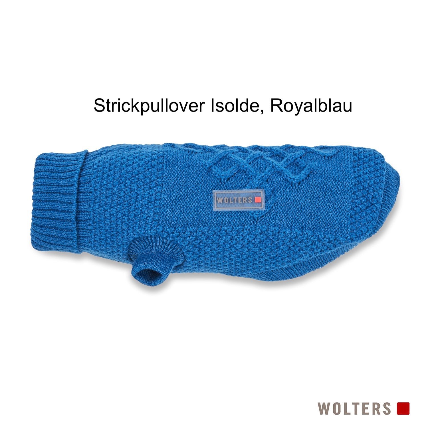 Wolters Strickpullover Tristan in Royalblau – gestrickter Hundepullover mit Strukturmuster für kühle Herbst- und Wintertage