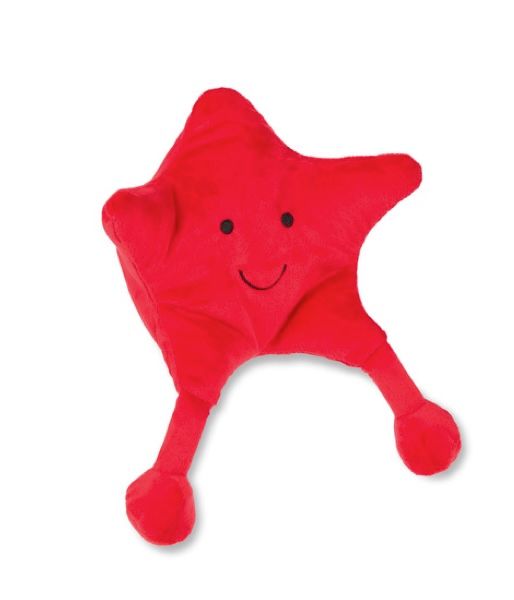 Wolters sitzender Stern – weihnachtliches Hundespielzeug aus recyceltem Polyester in roter Sternform, ohne Quietsche, zum Spielen und Kuscheln