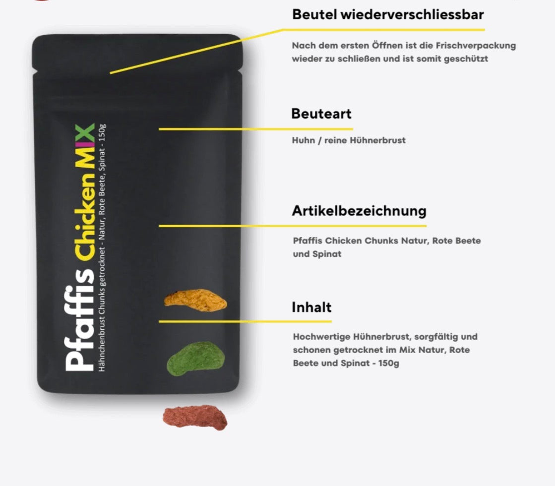 Eine Übersicht von den Pfaffis Chicken Mix 